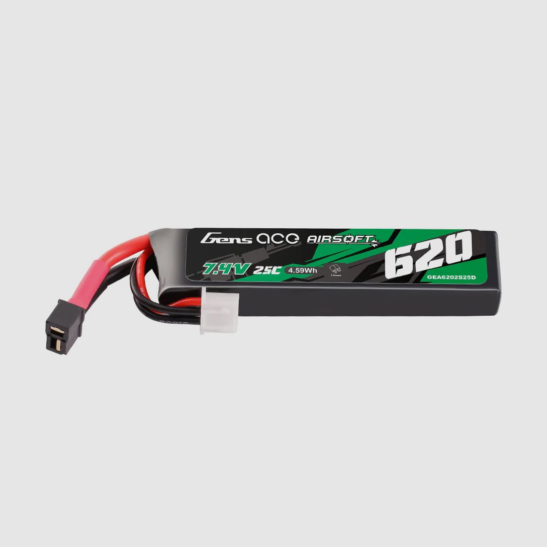 Gens Ace 25C 620mAh 2S1P 7.4V LiPo-Akku mit Mini-Deans(T)-Stecker