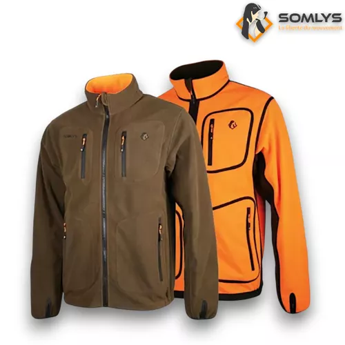 Wende-Fleecejacke orange braun Somlys, Bild 3 von 4