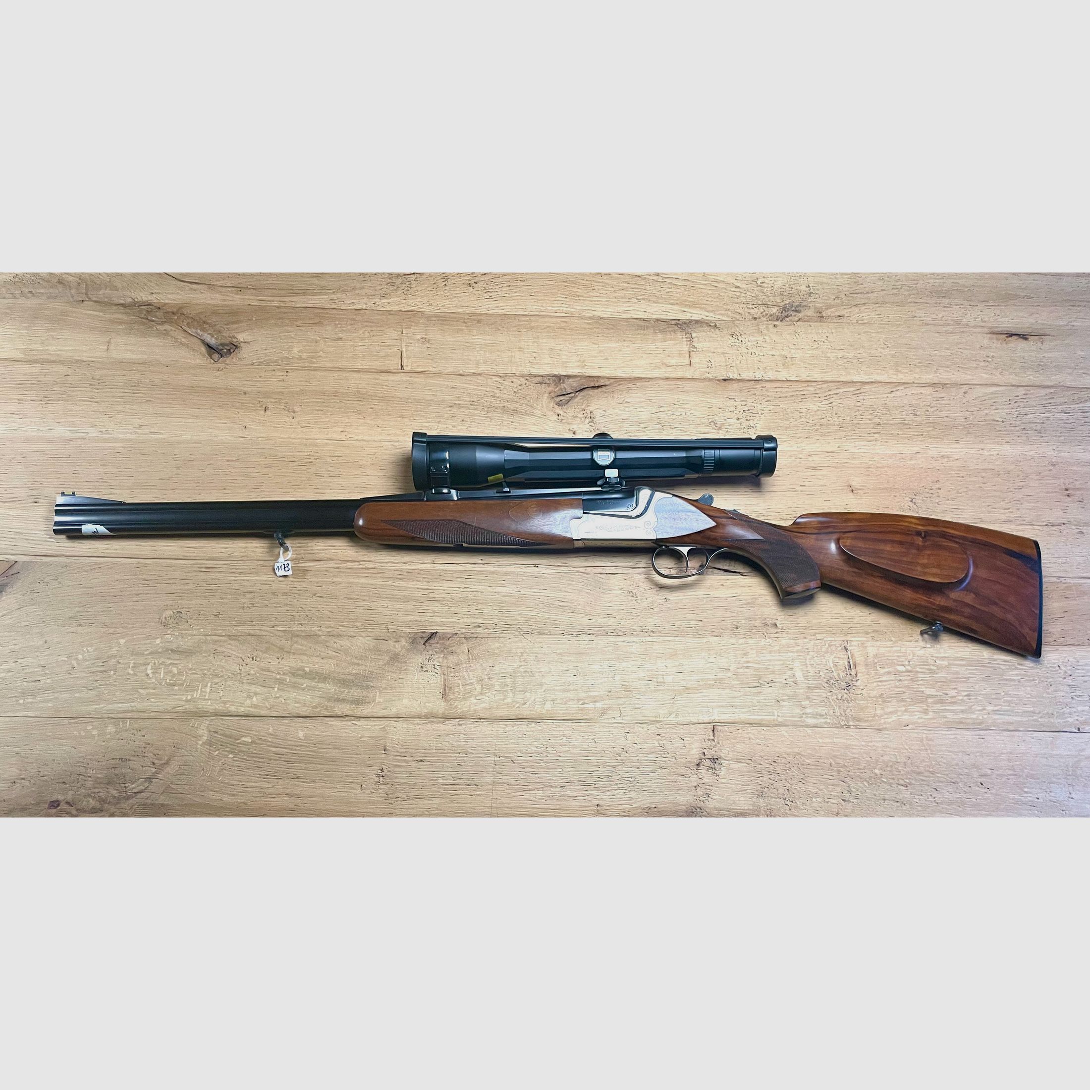 Bockdoppelbüchse Gebr. Merkel Suhl - Kaliber: 9,3x74R inkl ZF Zeiss Diavari ZM 2,5-10x48