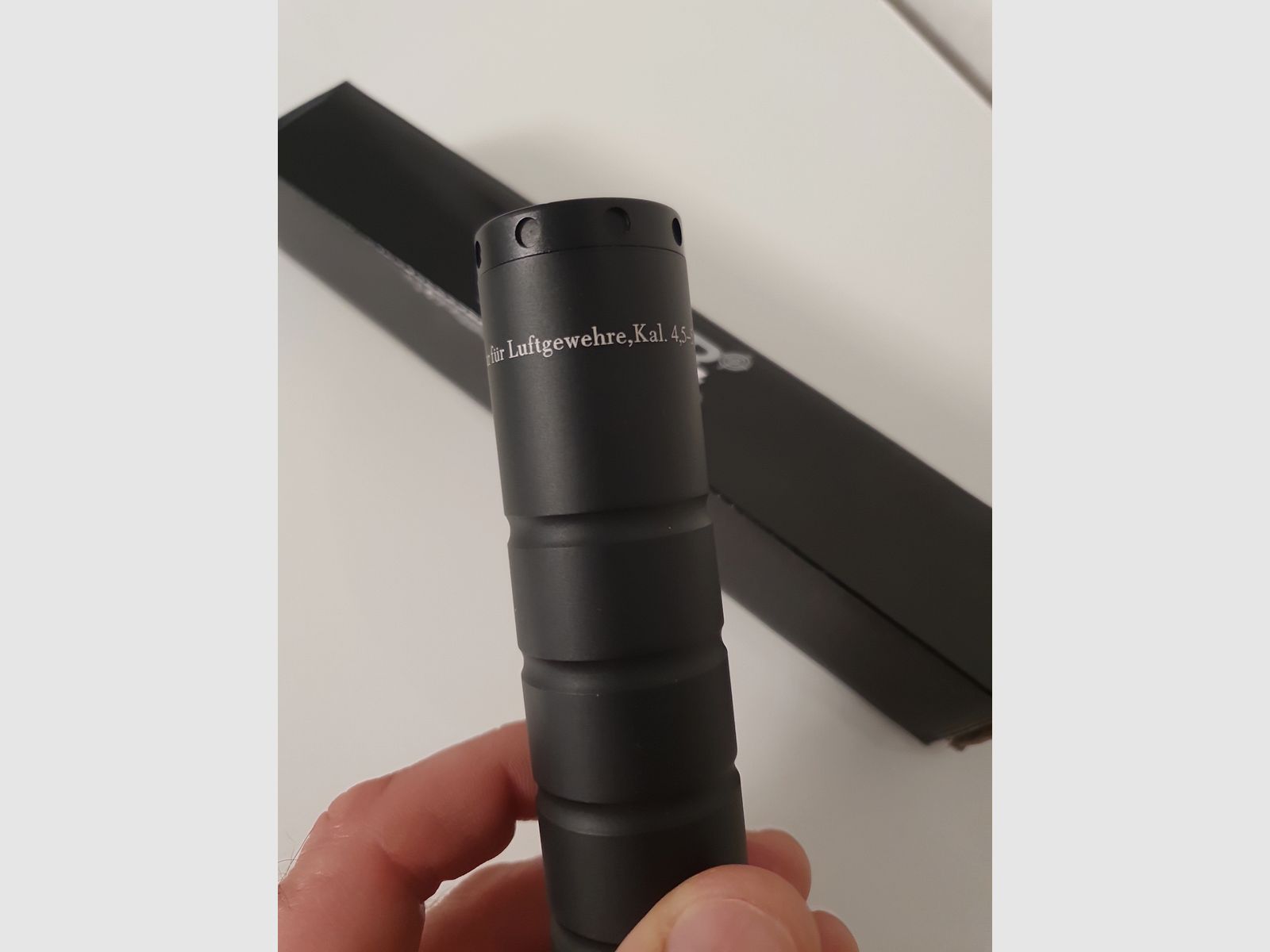 LEADER "F" silencer 1/2"-20 UNF / UNEF for air guns, free from 18 years, 4.5 to 5.5mm