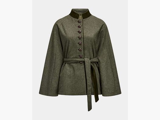 Munich Loden Factory Cape in Dark Green