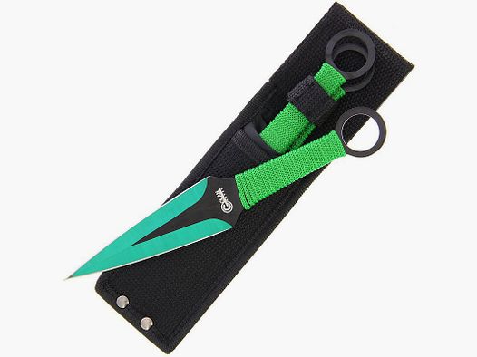 Set di coltelli da lancio Kunai 3 pezzi verde