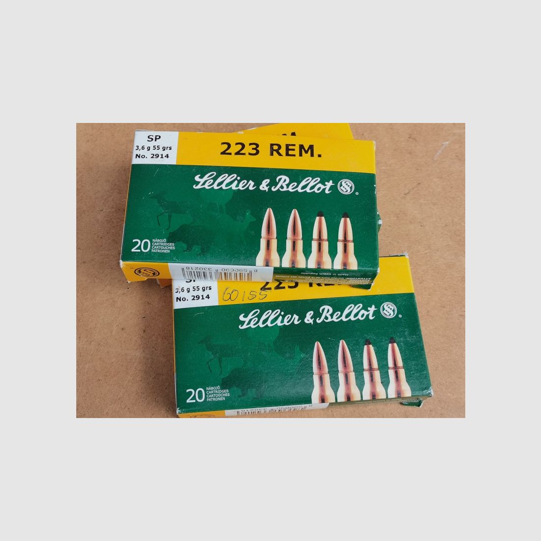 Sellier & Bellot S&B 60 Patronen .223Rem. Teilmantel 3,6g/55grs.