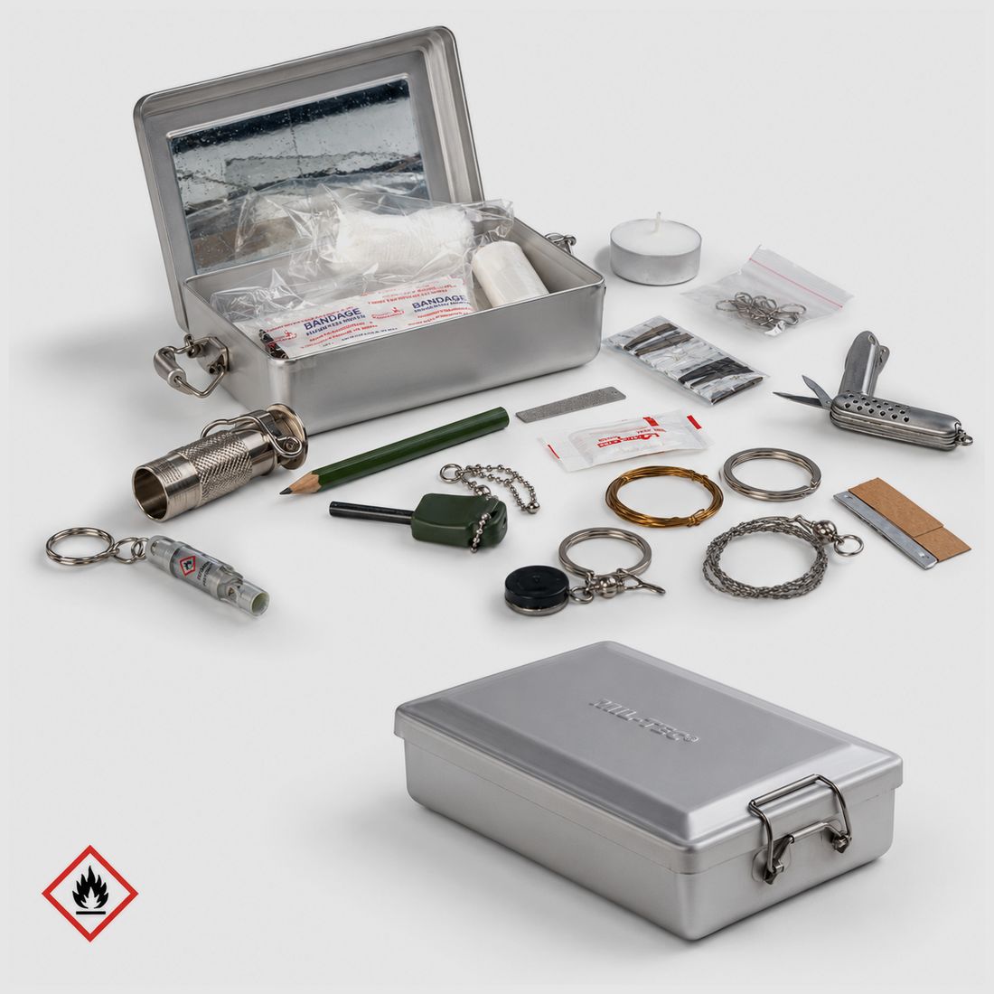 Survival Kit Alu Box #16027100 | compact outdoor emergency set