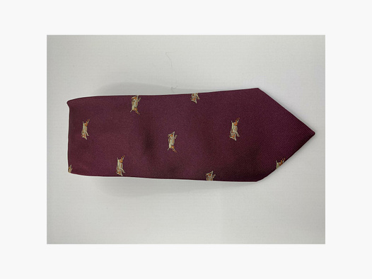 Corbata Robert Keyte 100% seda rojo claro motivo naranja beige jabalí