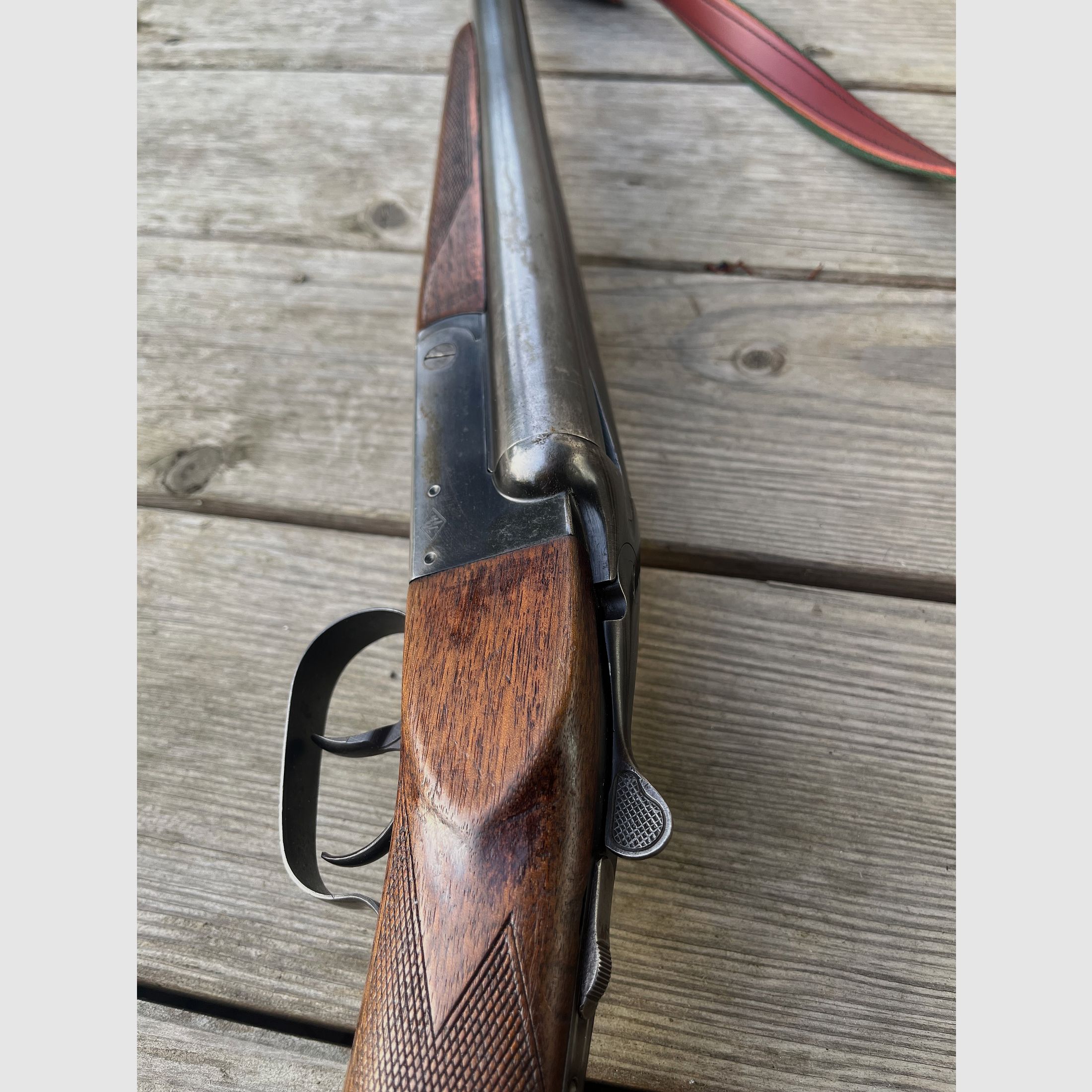 Französische Doppelflinte Manfucature d'armes de Chatellerault (MAC) Kaliber 16/65 mit Doppelabzug