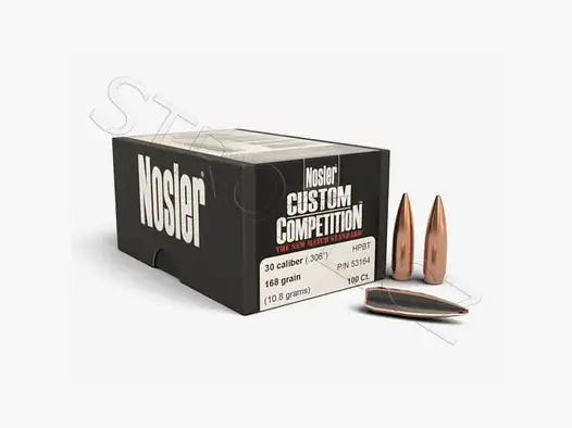 Geschosse Nosler Custom Competition .30 cal, dia .308, 168grs