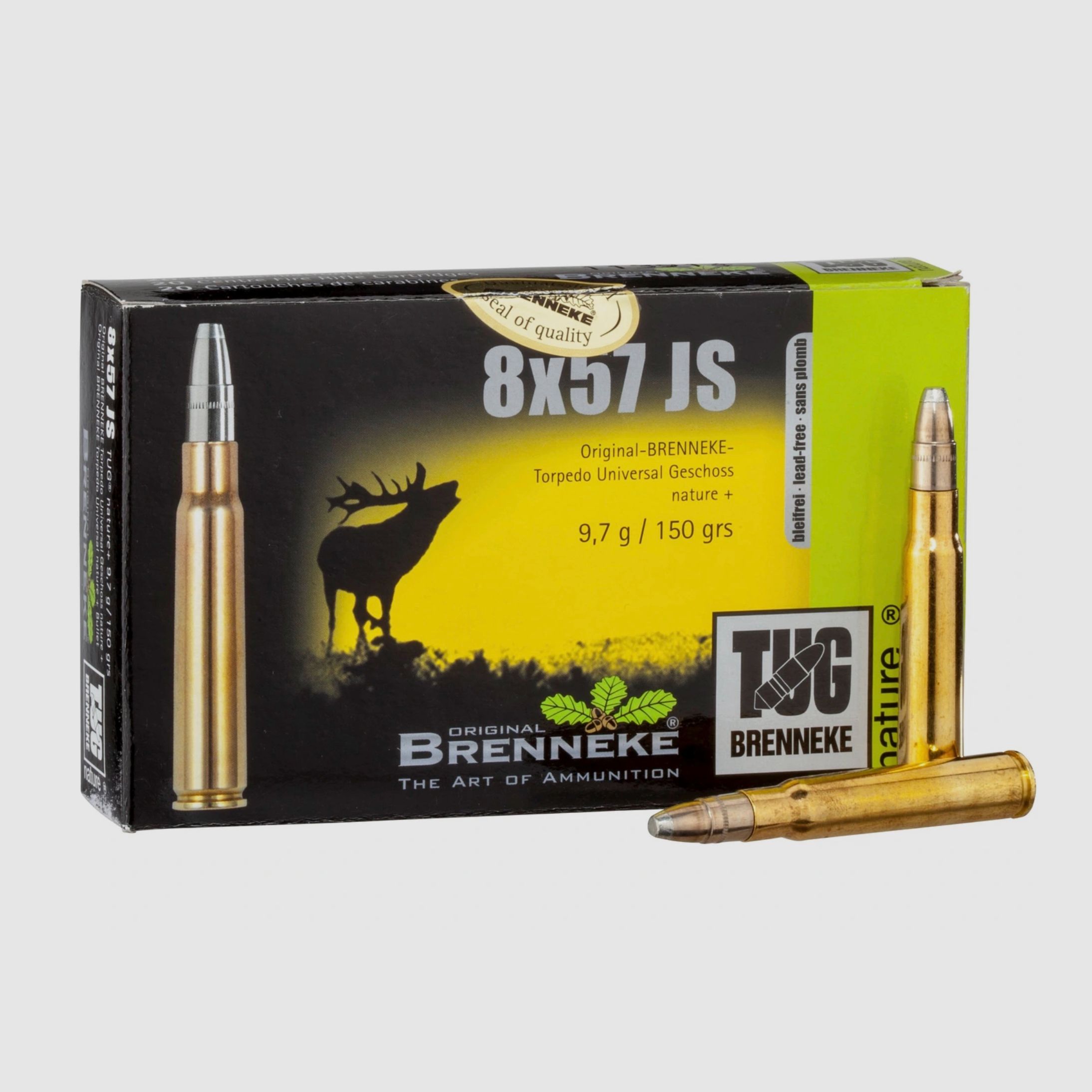 Brenneke 2004921 8x57 IS TUG nature+ 9,7g/150grs. Bleifrei Langwaffenmunition