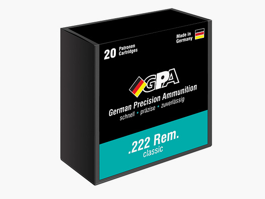 Ammunition de précision allemande GPA Classic 3,1g - 43gr .222Rem