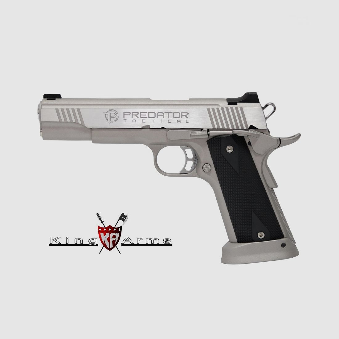 Pistolet KING ARMS Predator Iron Shrike Argent – 6 mm GBB