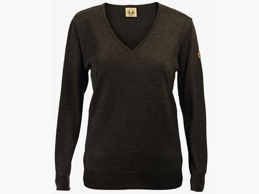 Elch D-Pullover mit V-Ausschnitt Merinowolle Langarm