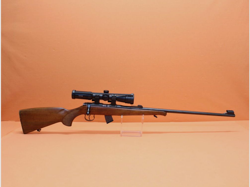 Zbrojovka Brno repeating rifle .22lr Zbrojovka Brno 2-E: 63cm barrel, front sight holder with bar sight/sight protection, sliding sight missing(!), system sleeve with 11mm prism rail, wooden stock with fish skin/strap brackets, 10-shot magazine