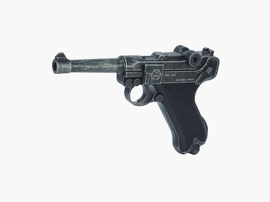 ME P08, anniversary weapon antique 110 years, black wooden grip