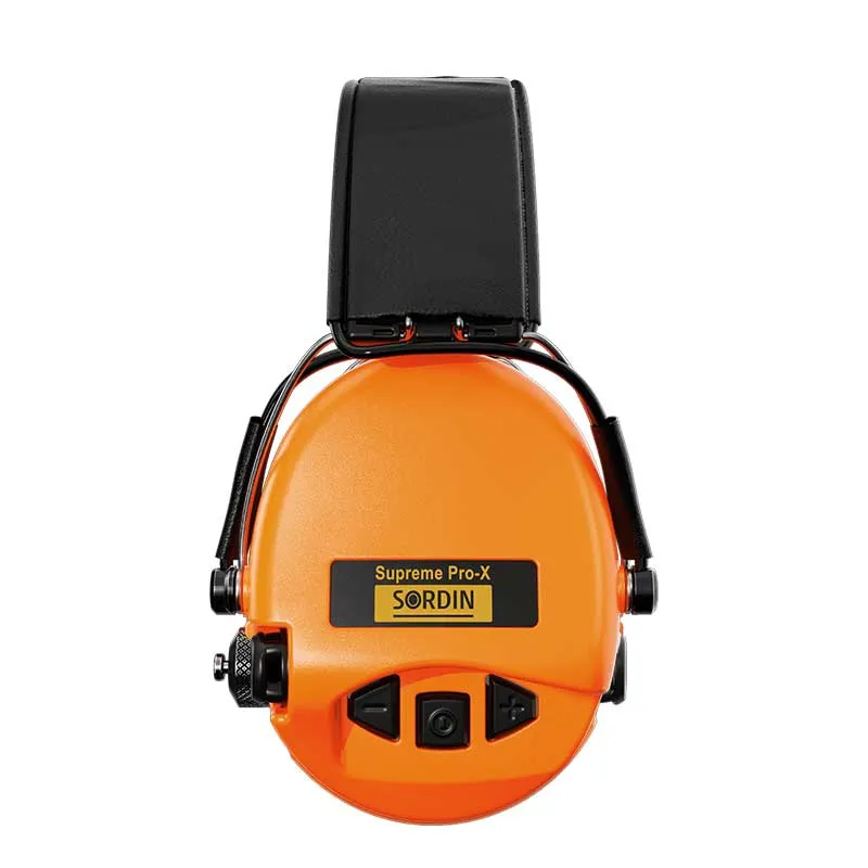 Słuchawki Sordin Supreme PRO X - Skórzana opaska, żelowe wkładki, Pomarańczowe - 75302-X/L-14-G-S, zdjęcie 4 z 4