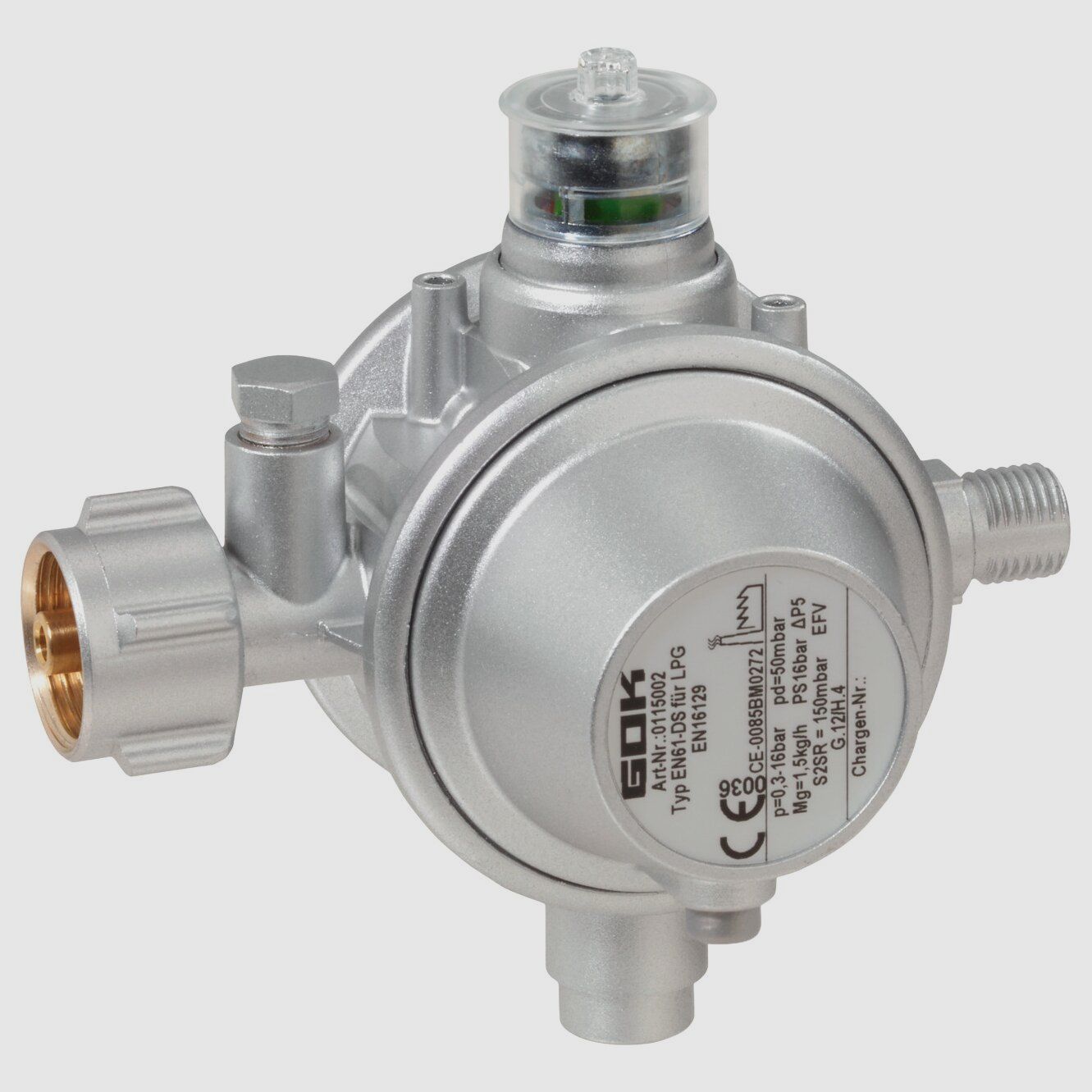Gasregler 1,5 kg/h KLF x G1/4LH-KN UEDS SBS SV