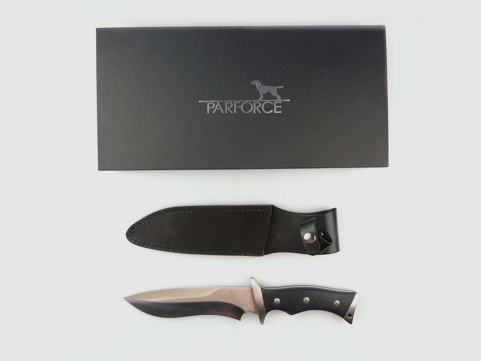 181946 Parforce Outdoormesser Conquista mit Lederscheide in Geschenkbox