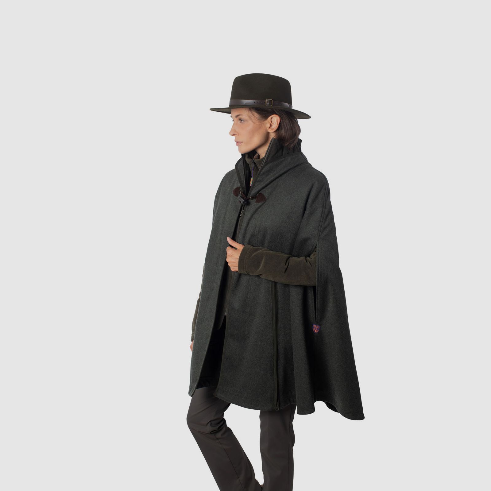Poncho aus Loden -