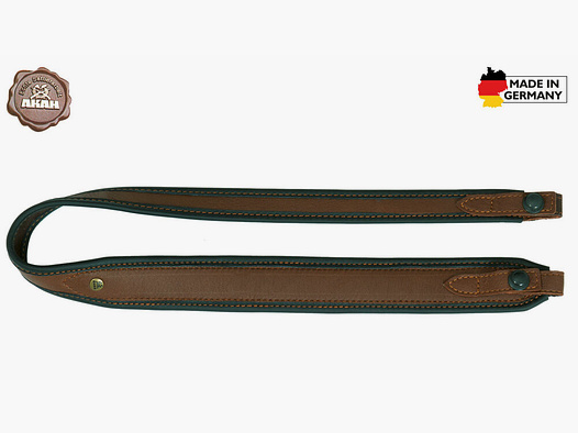 Sangle de fusil AKAH en cuir d'élan avec bouton de sangle à pression
