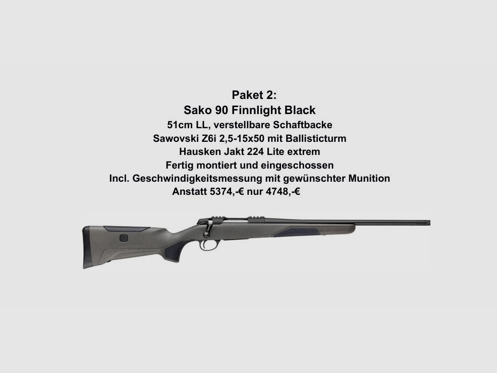 Sako 90 Finnlight Black, Swarovski, Hausken