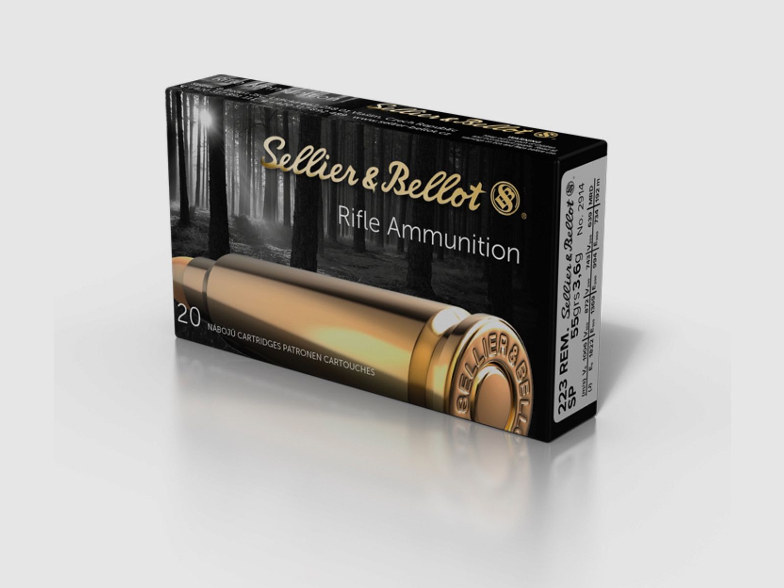 Sellier & Bellot 60155 .223 Rem. punta parcial 3,6g/55grs. munición para armas largas 20 unidades