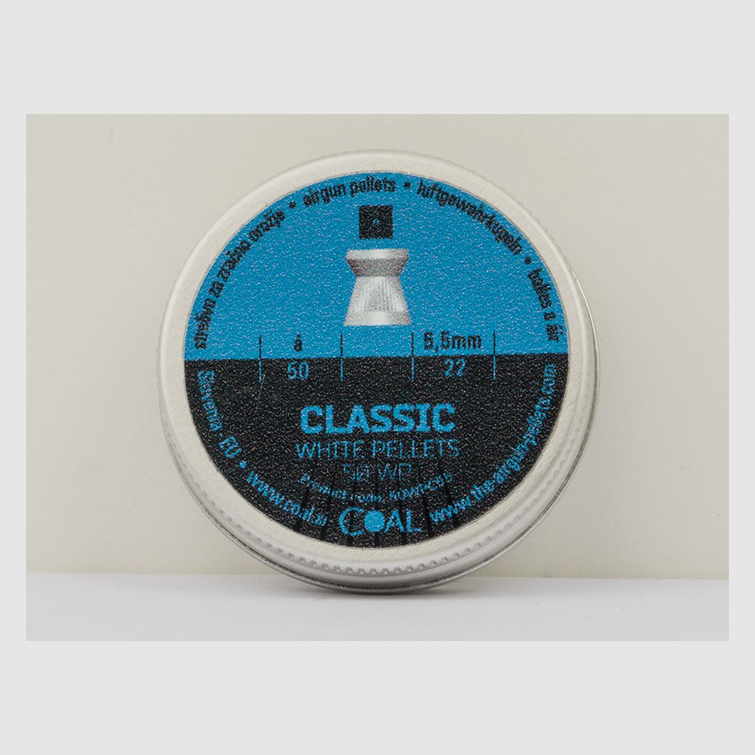 Flachkopf Diabolos Coal White Pellets Classic Kaliber 5,5 mm 0,80 g geriffelt 50 StĂĽck