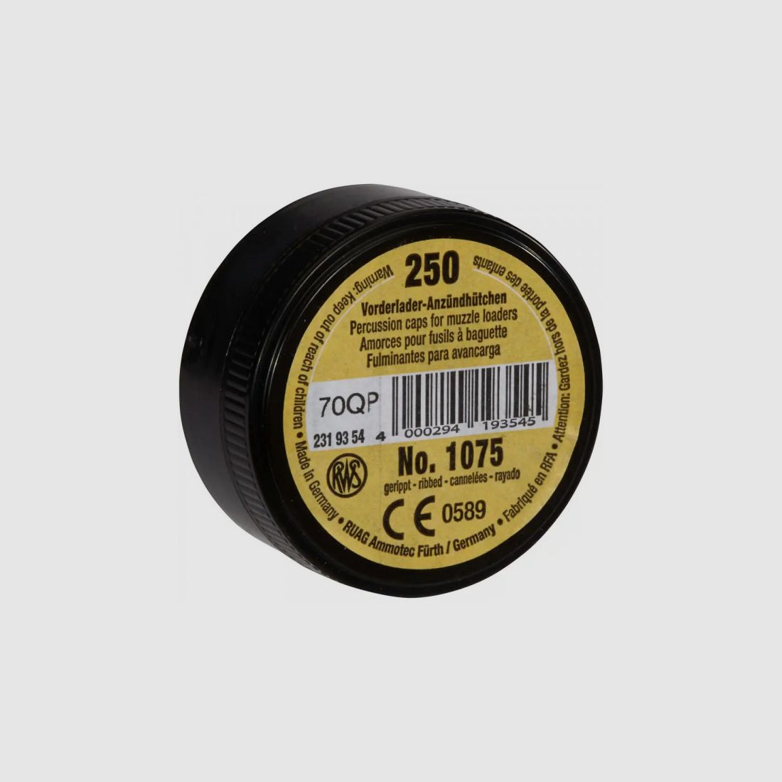 RWS ZÜNDHÜTCHEN - GERIPPT - 4,47 MM #1075 - 250 STÜCK