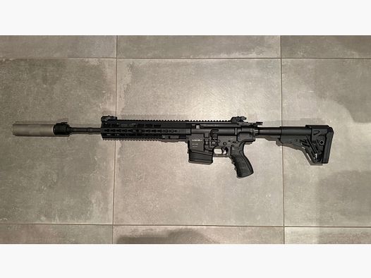 HAENEL CR308 black 16.65" barrel direct trigger, max. 20 rounds total output including B&T silencer