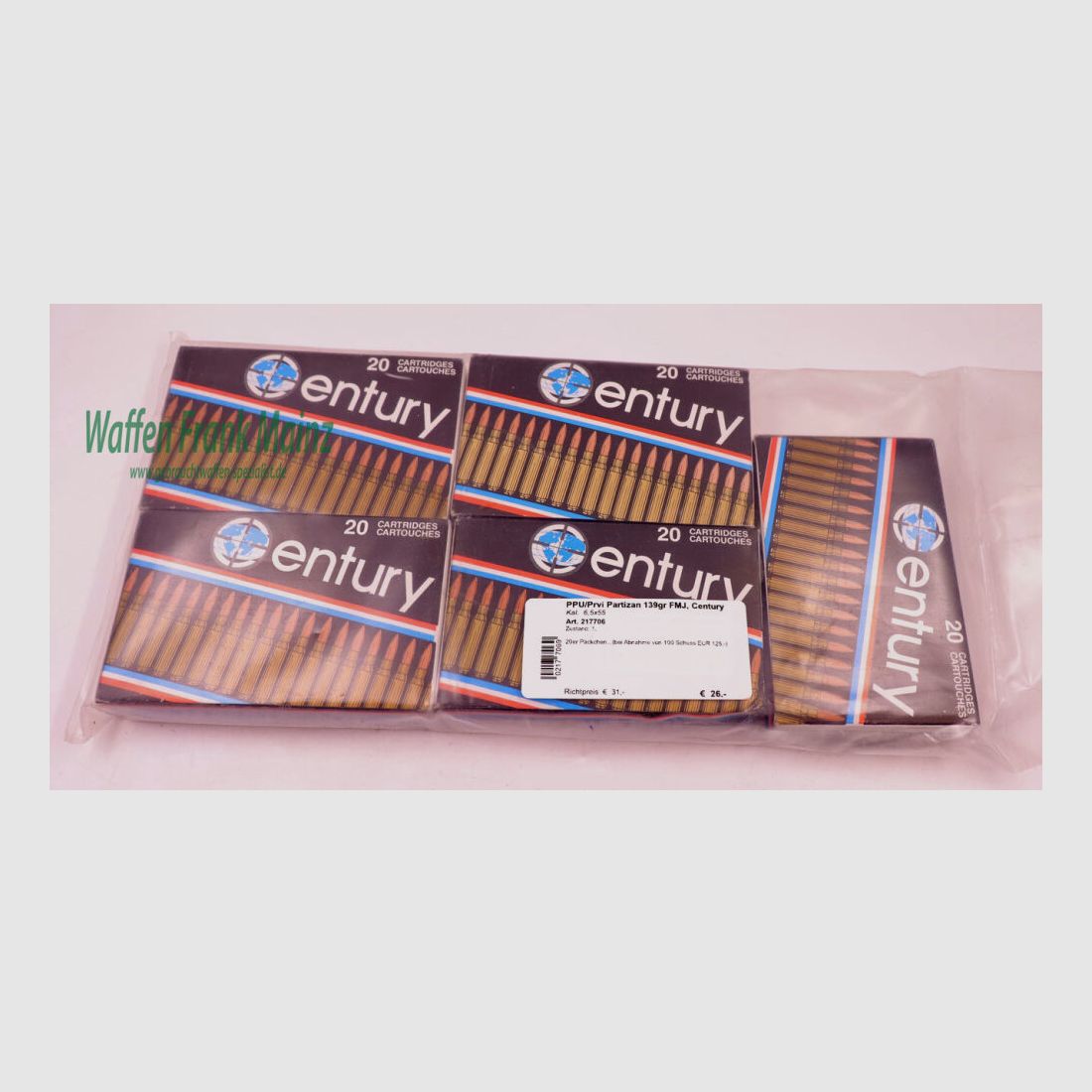 PPU/Prvi Partizan 139gr FMJ, Century 6,5x55, Bild 1 von 2