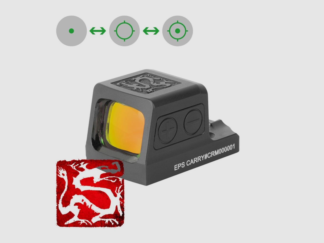 Holosun Reflexvisier RONIN-EPS-CARRY-GR-MRS mit grünem Wechselabsehen: 2MOA Dot & 32MOA Circledot, Bild 1 von 10
