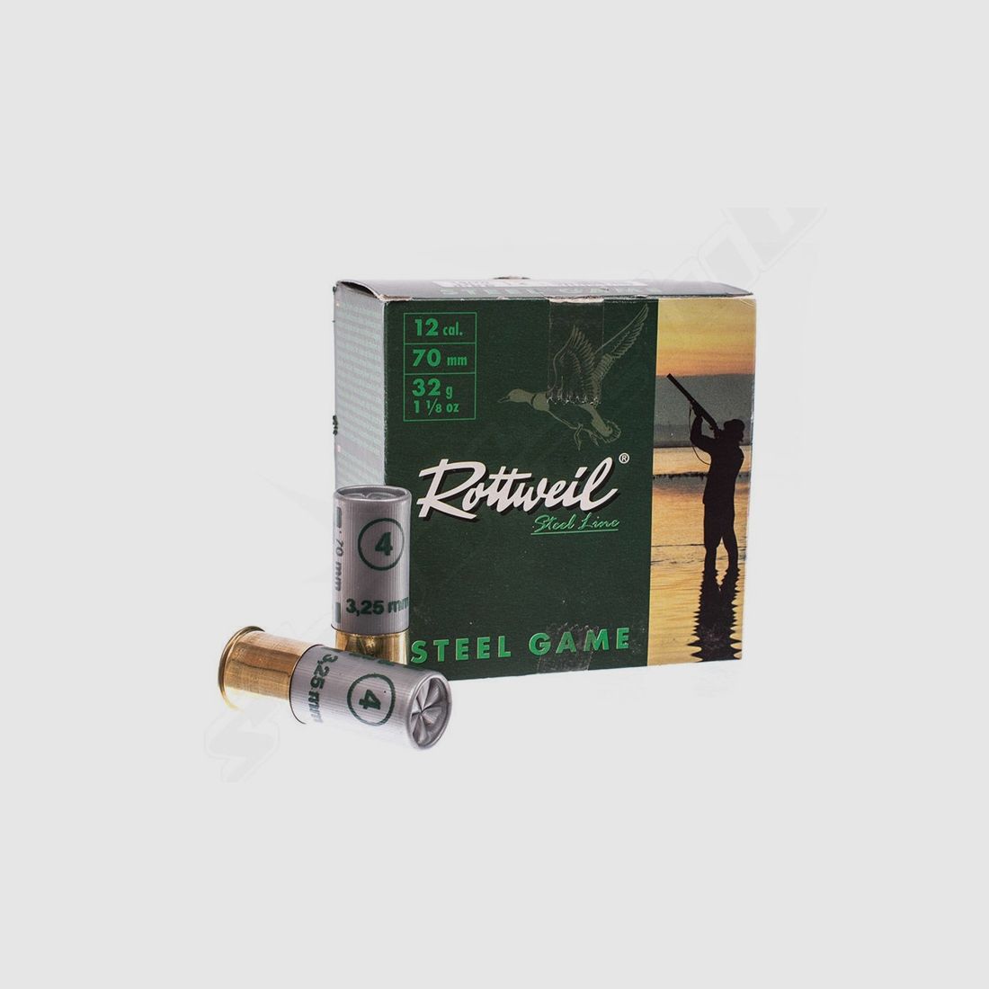 ROTTWEIL cartuccia a pallini senza piombo 12/70 Steel Game 32 g 25 pz 3,2 mm #4 prova standard, immagine 1 di 2