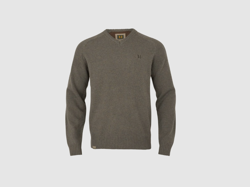 Harkila Vincent Merino V-neck Pullover Dark Sand, billede 1 af 2