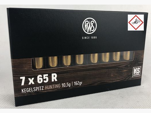 RWS Kegelspitz Jagdpatrone Kal. 7X65 R 162grs