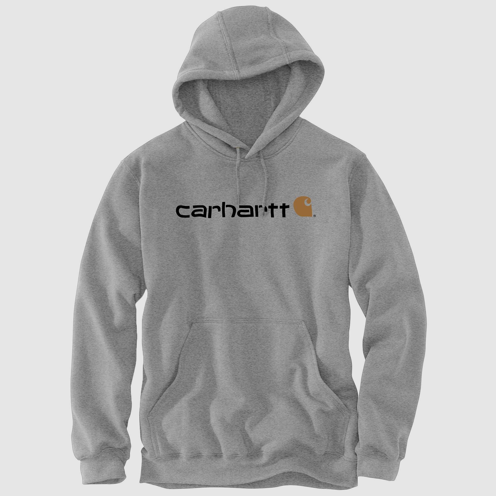 Carhartt Signature Logo Hoodie Mens Heather Grey M