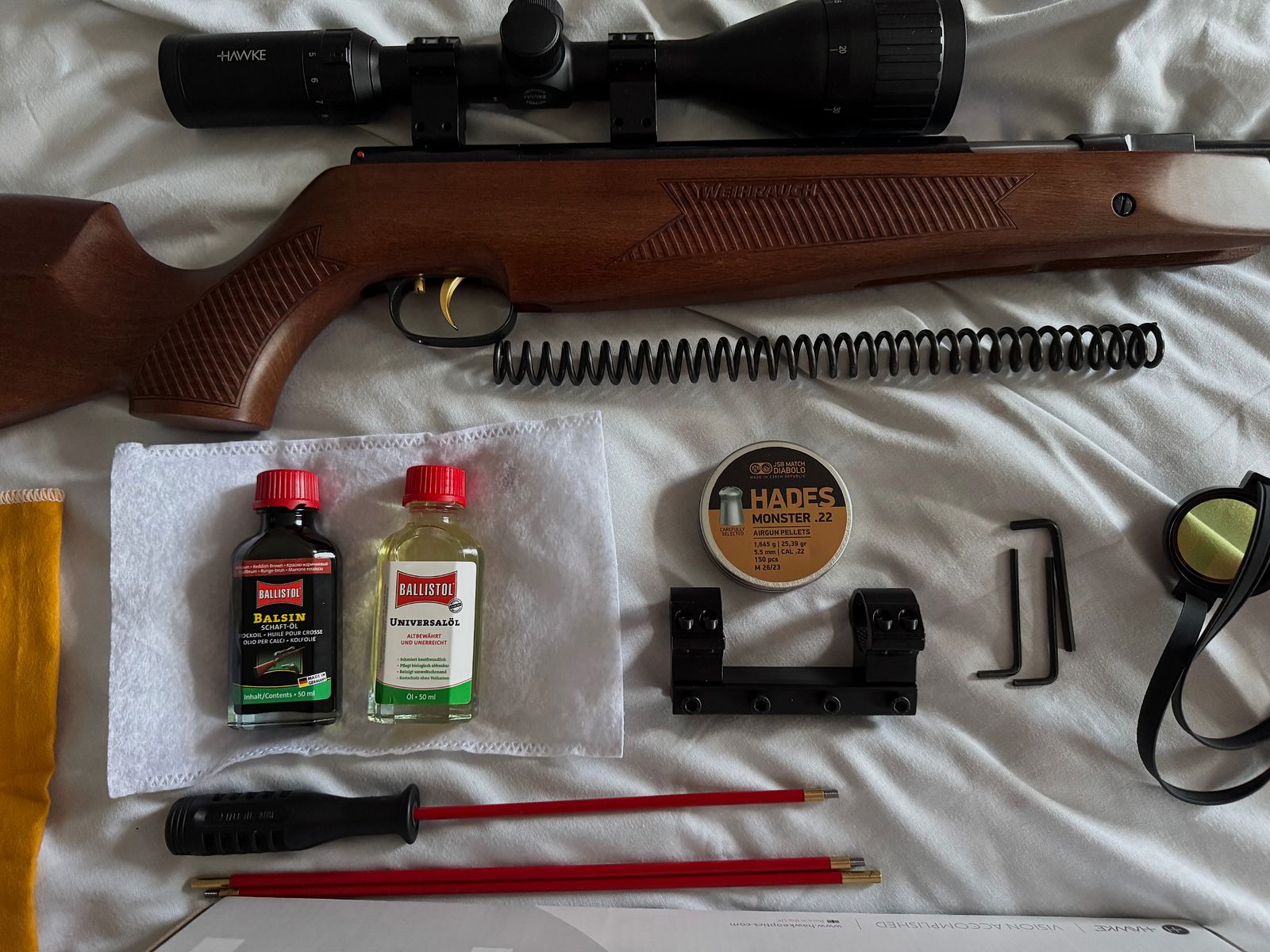 HW 97 5,5 + HAWKE Zielfernrohr + Export Feder + Zubehör Neu !