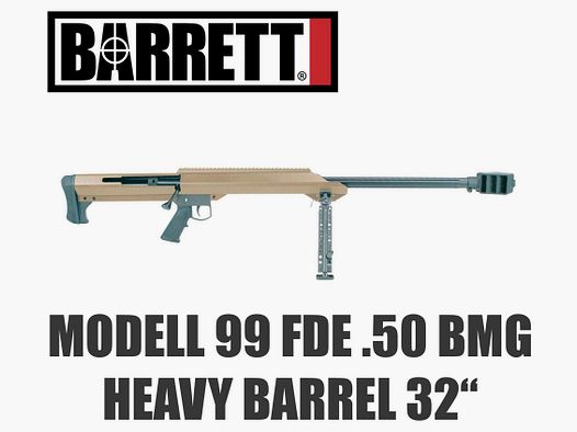 BARRETT karabinek jednostrzałowy BARRETT model 99 w .50 BMG z HEAVY BARREL 32" w FDE - Flat Dark Earth