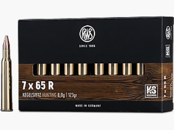 RWS Büchsenmunition Kal. 7x65R 8g Kegelspitze