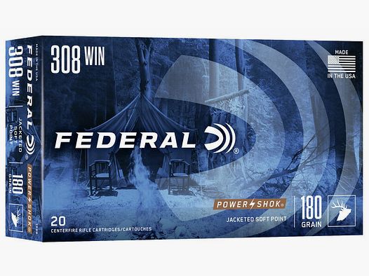 Federal TM/SP 11.7g/180grs Power-Shok .308Win; .308 7.62x51mm
