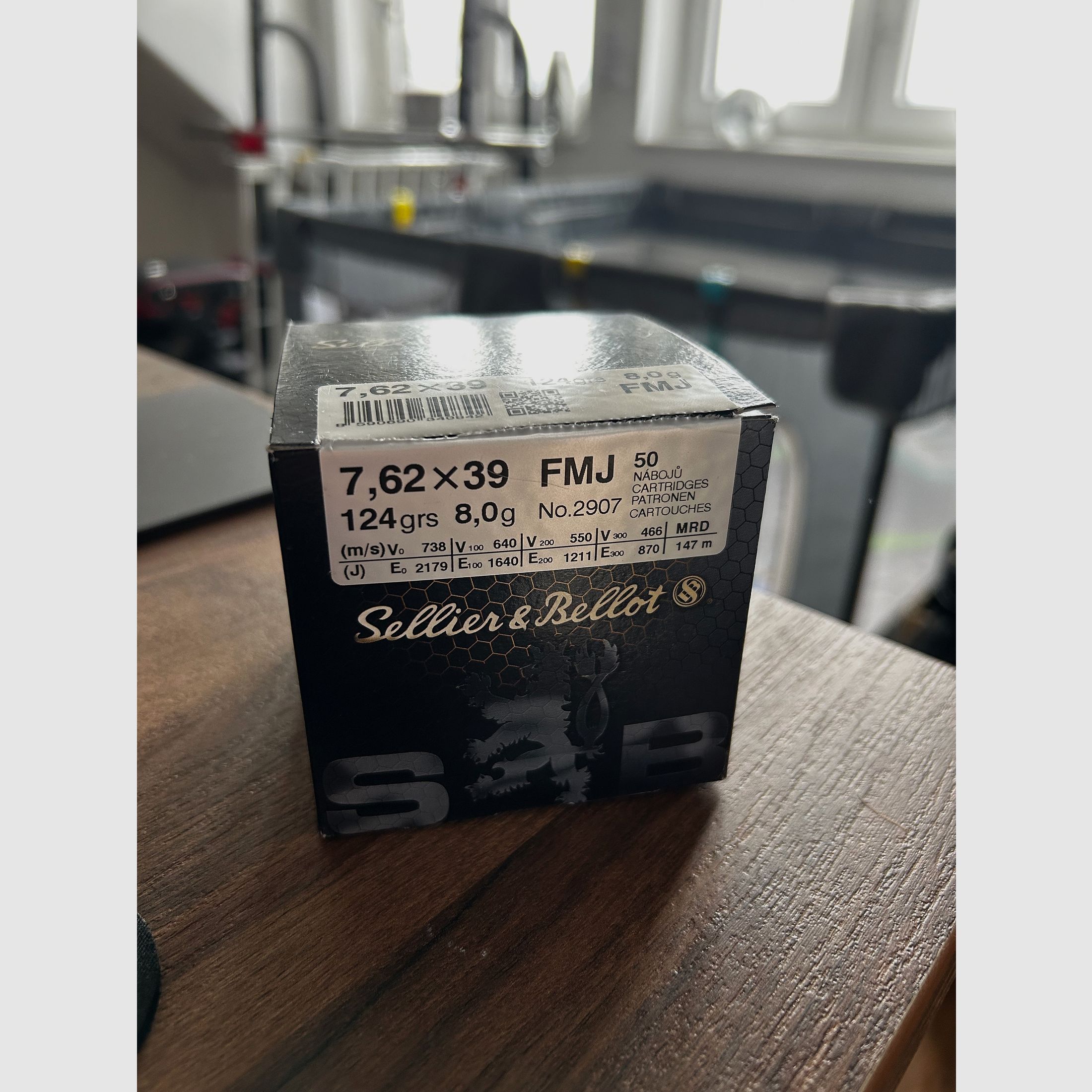 Sellier & Bellot 7.62x39 full metal jacket 8.0g/124grs.