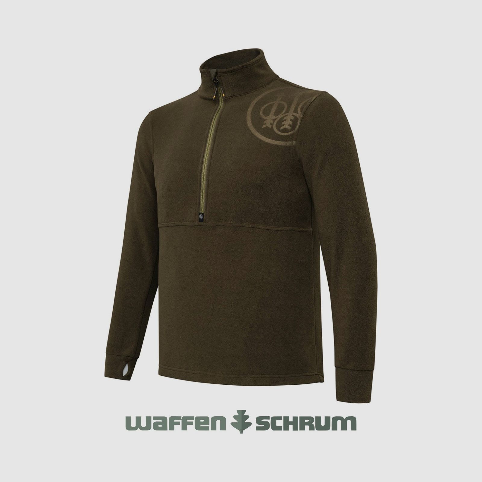 Beretta Fleece Troyer HP Logo Green Moss