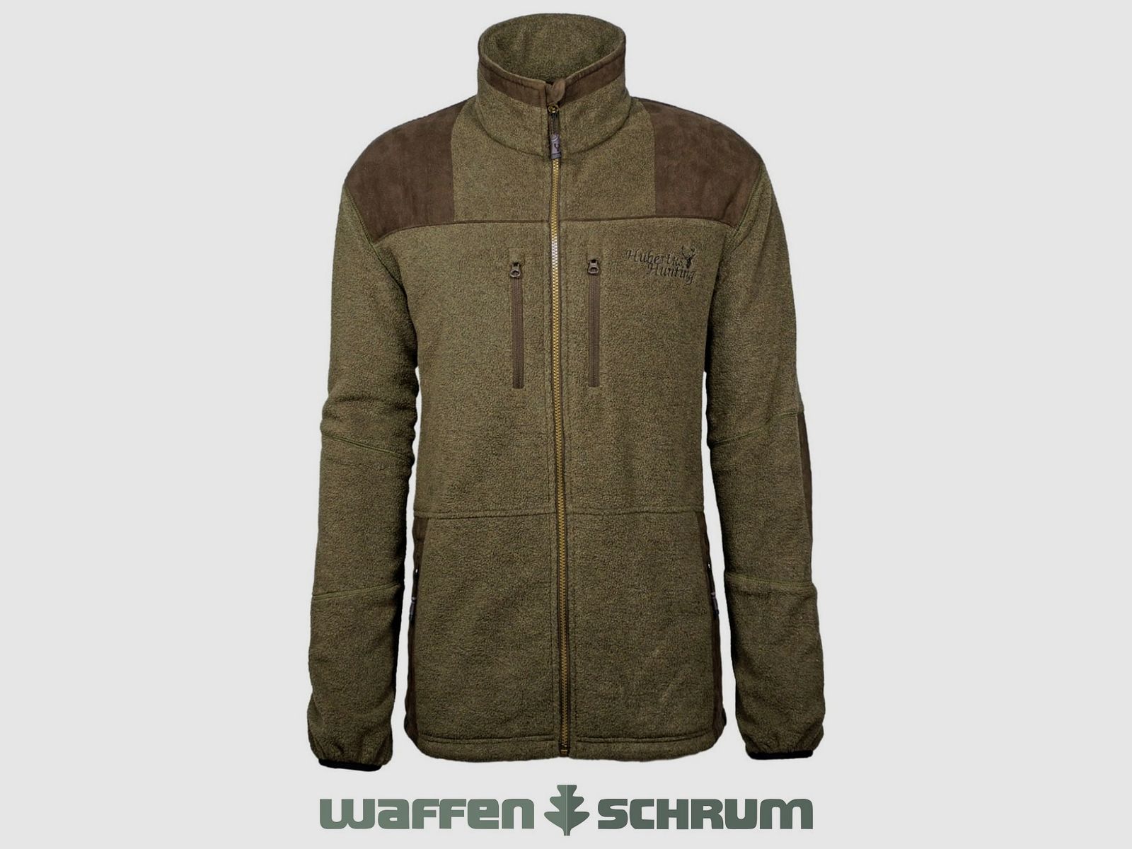 Hubertus Fleecejacke oliv / braun