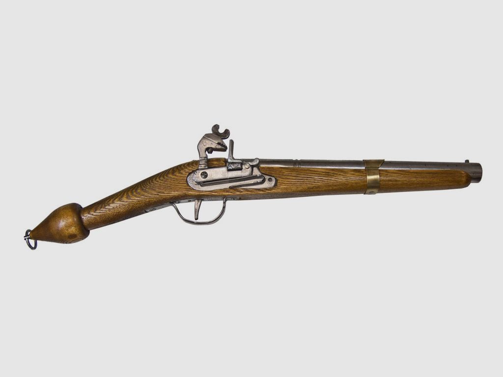 EinzelstĂĽck handgefertigte Deko Steinschloss Vorderladerpistole LĂ¤nge 62 cm
