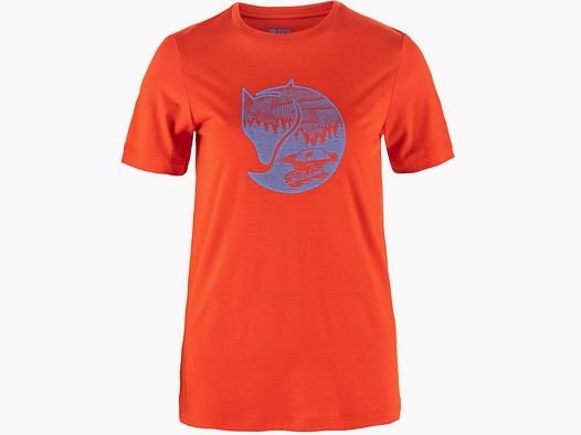 Fjällräven T-Shirt Abisko Wool Fox Flame Orange-Ultramarine