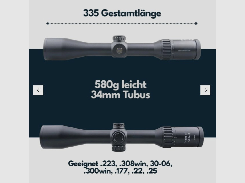 Vector Optics SCOM-23 Continental Zielfernrohr 1.5-9x42SFP - Montage für 21mm Picatinny/Weaver