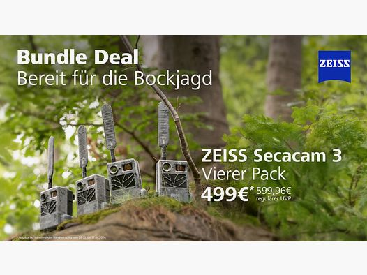 Pacchetto promozionale Carl Zeiss AG - set da 4 ZEISS Secacam 3 telecamera da caccia con SIM card