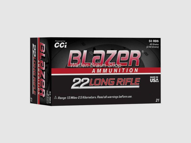 CCI 0021 .22LR 40GR SOLID Blazer 50 Stück