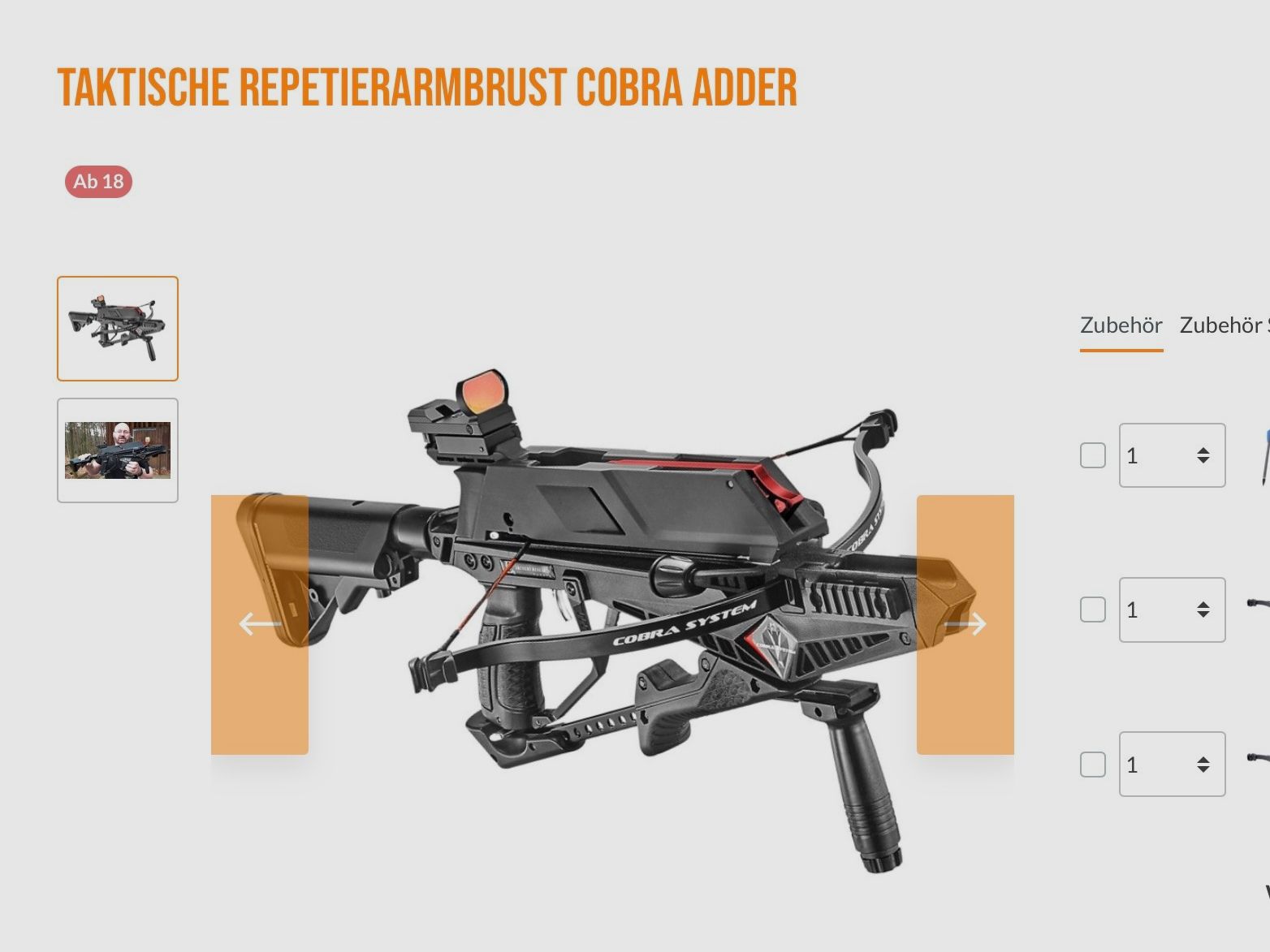 Taktische Repetierarmbrust Cobra Adder - EK Archery (nie benutzt)