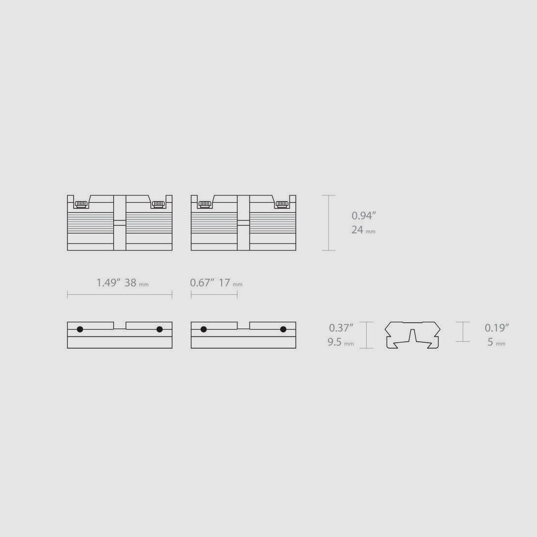 HAWKE 22405 Adapterschienen 3/8" RIFLE TO WEAVER 2 Stück