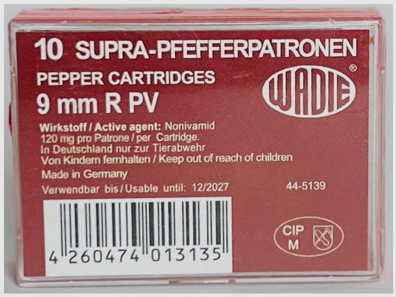 Pfefferpatronen 9 mm R.K. für Revolver 10St.