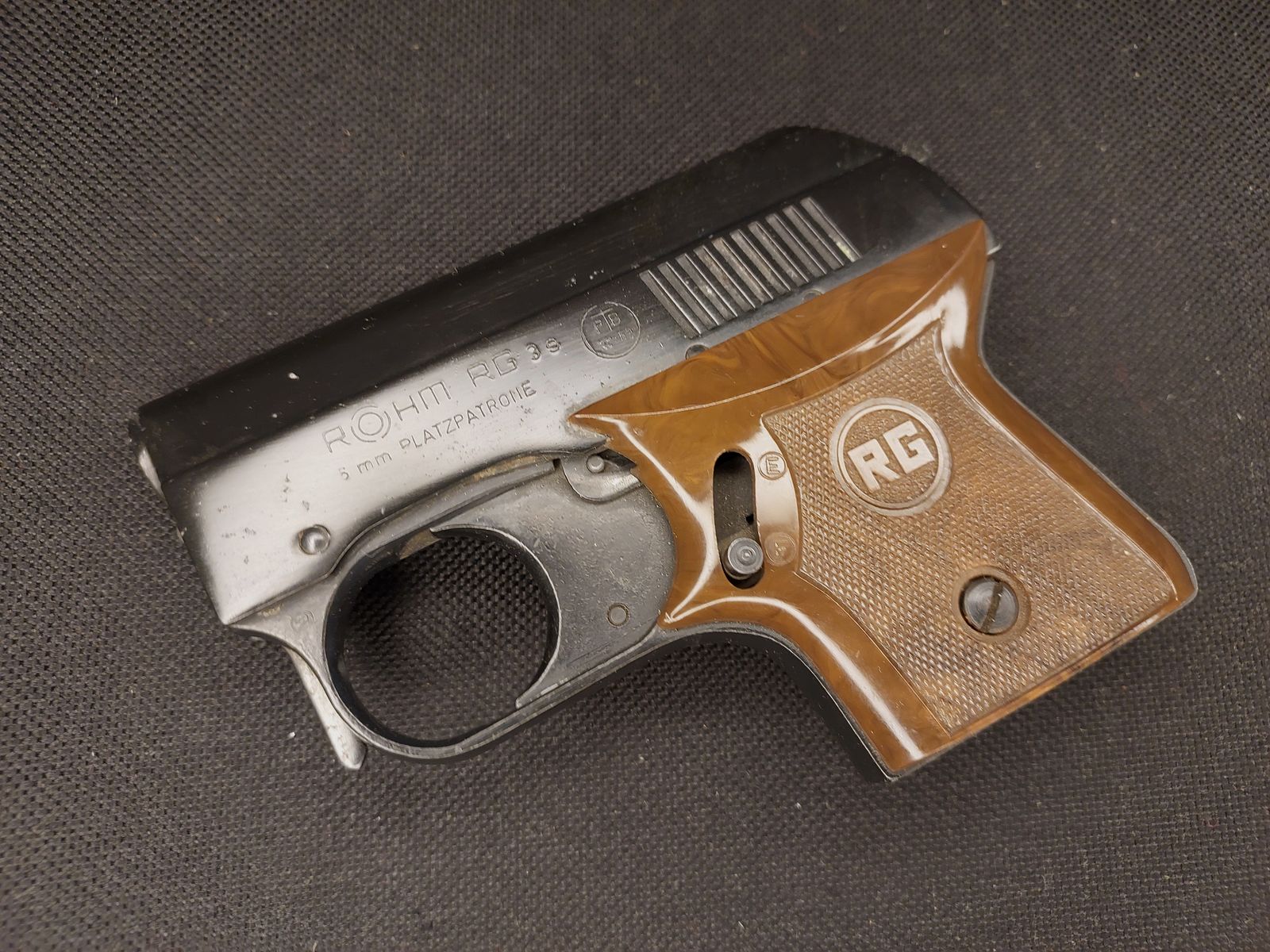 Taschenpistole RG3s - Röhm RG 3 s Schreckschuss Pistole Kal. 6mm Flobert (PTB 33-69) OVP