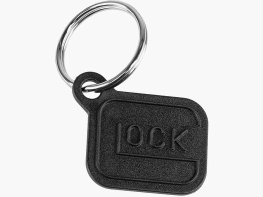 Glock Schlüsselanhänger „Logo“ – Polymer/Kunststoff – Schwarz – ca. 2,7×3,2 cm